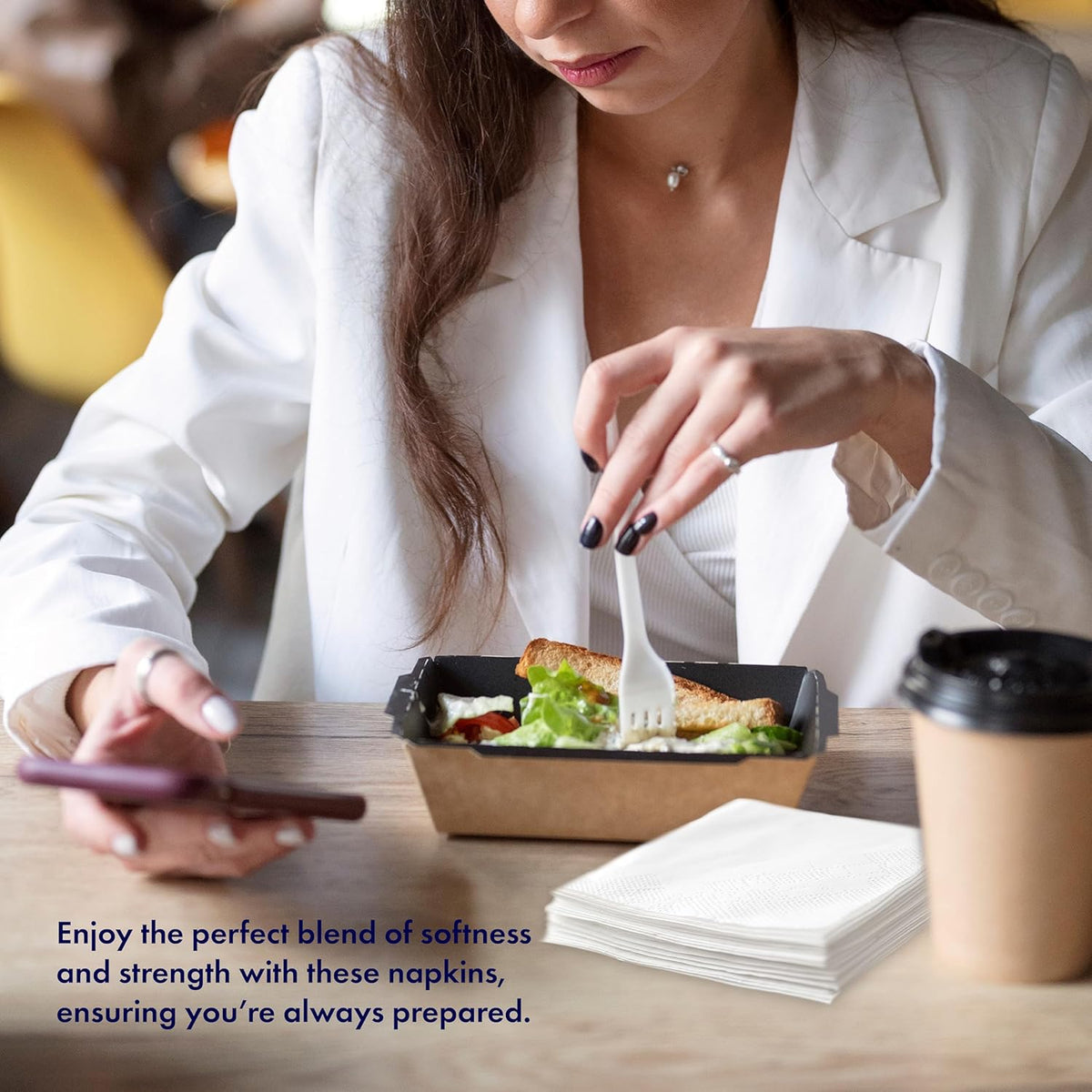 ALIBI Napkin - Soft and Absorbent 500 1-Ply White Lunch - Disposable Multi-Purpose Paper for Everyday Use, Events, and Parties - Versatile and Convenient - PuriLite