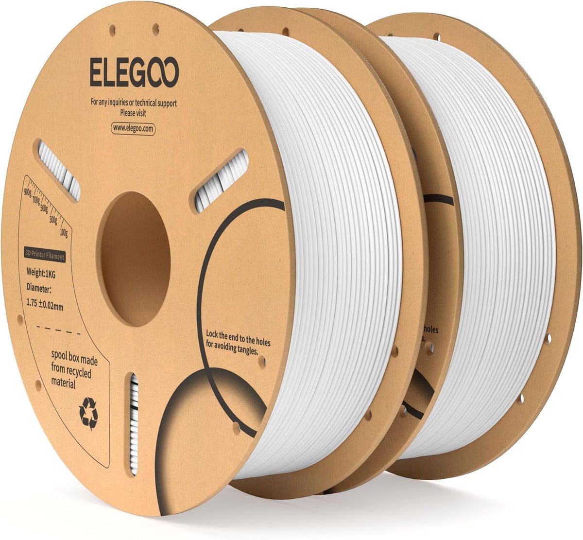 ELEGOO PLA Filament 1.75mm Black 1KG,3D Printer Filament Dimensional Accuracy +/- 0.02mm,1kg Cardboard Spool(2.2lbs) 3D Printing Filament Fits for Most FDM 3D Printers - PuriLite