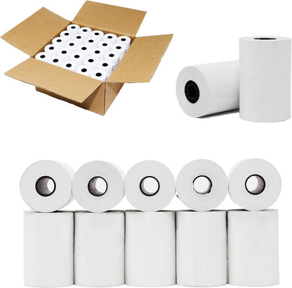 (50 Rolls) 2 1/4 x 50 Thermal Paper Receipt Rolls 2.25 x 50 ft POS Cash Register fits All Credit Card Terminals - PuriLite