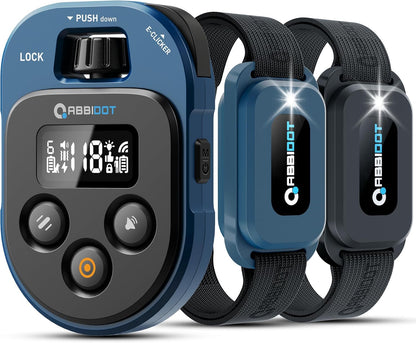 ABBIDOT Shock Collar 2 Dogs - 4500ft Dog Training Collar, 178 Levels, E-cliker, Waterproof Remote & Collar, Night Light E Collar for Small Medium Large Dogs (Black, 2 Collars) - PuriLite