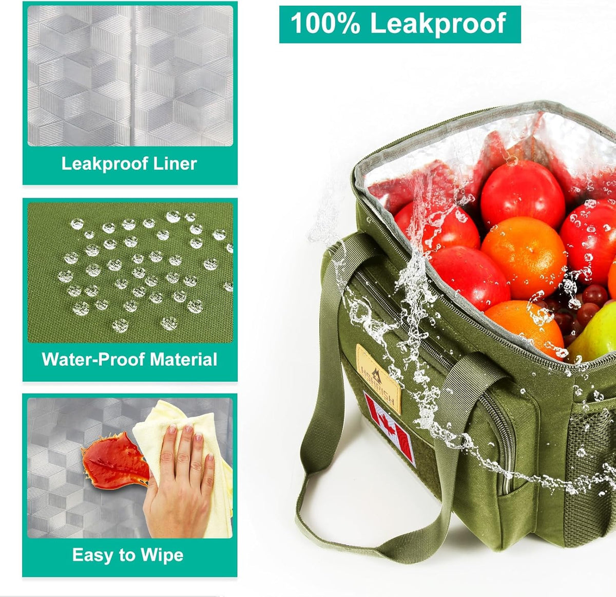 HSHRISH Tactical Large Lunch Bag for Men,Leakproof Insulated Lunch Box, Durable Soft Cooler Bag with Shoulder Strap Lunch Pail for Work Shifts Outdoor - PuriLite