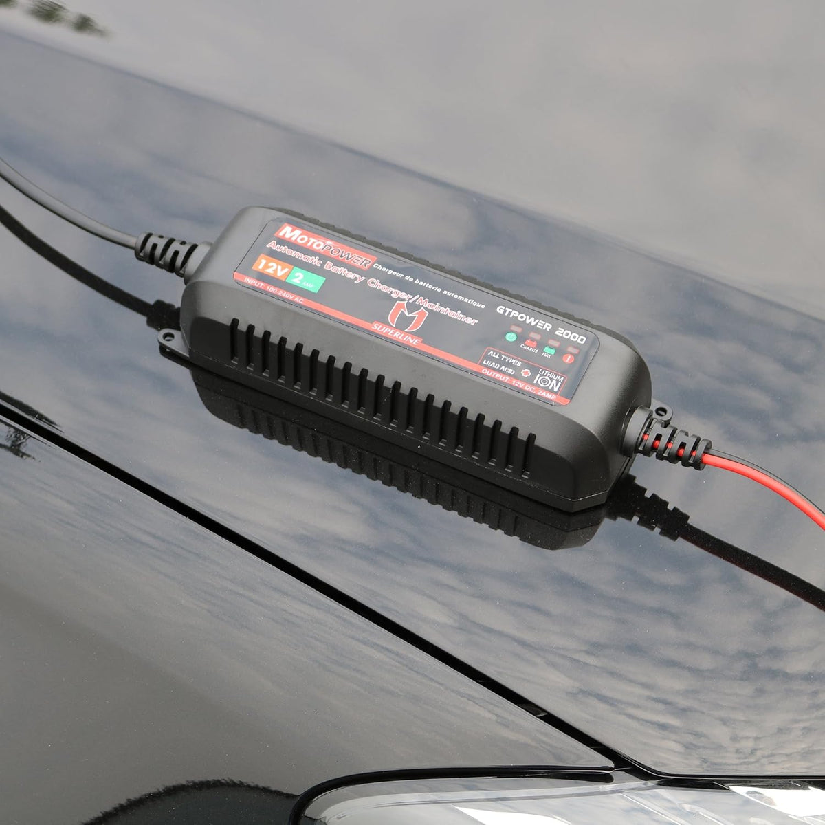 MOTOPOWER MP00205A 12V 800mA Fully Automatic Battery Charger/Maintainer - PuriLite