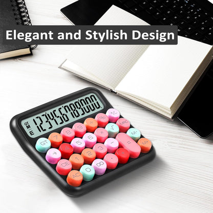 VEWINGL Mechanical Switch Calculator, 12 Digit Large LCD Display and Buttons, Great for Everyday Life and Basic Office Work, with Battery - PuriLite