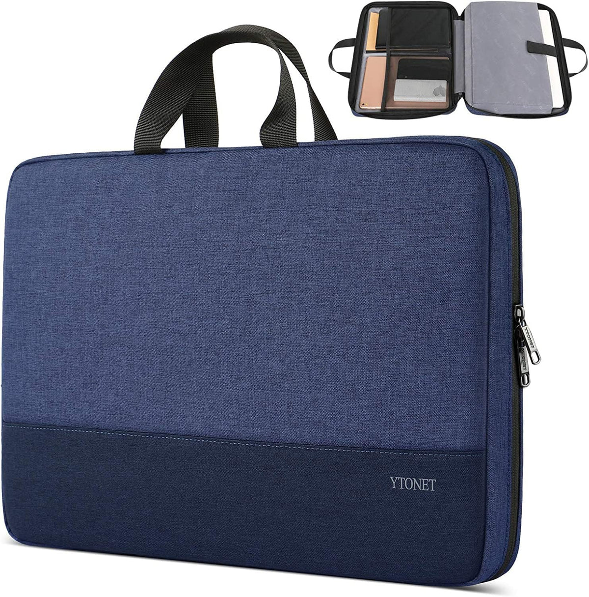 Ytonet Laptop Sleeve, 15.6 inch TSA Laptop Bag Laptop Case Water Resistant Computer Carrying Bag Compatible for Lenovo, HP, Dell, Asus Notebook, Gifts for Men Women, Grey - PuriLite