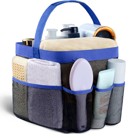 Attmu Mesh Shower Caddy Portable for College Dorm Room Essentials with 8 Pockets, Hanging Shower Caddy Basket Tote Bag Toiletry Accessories for Bathroom - PuriLite