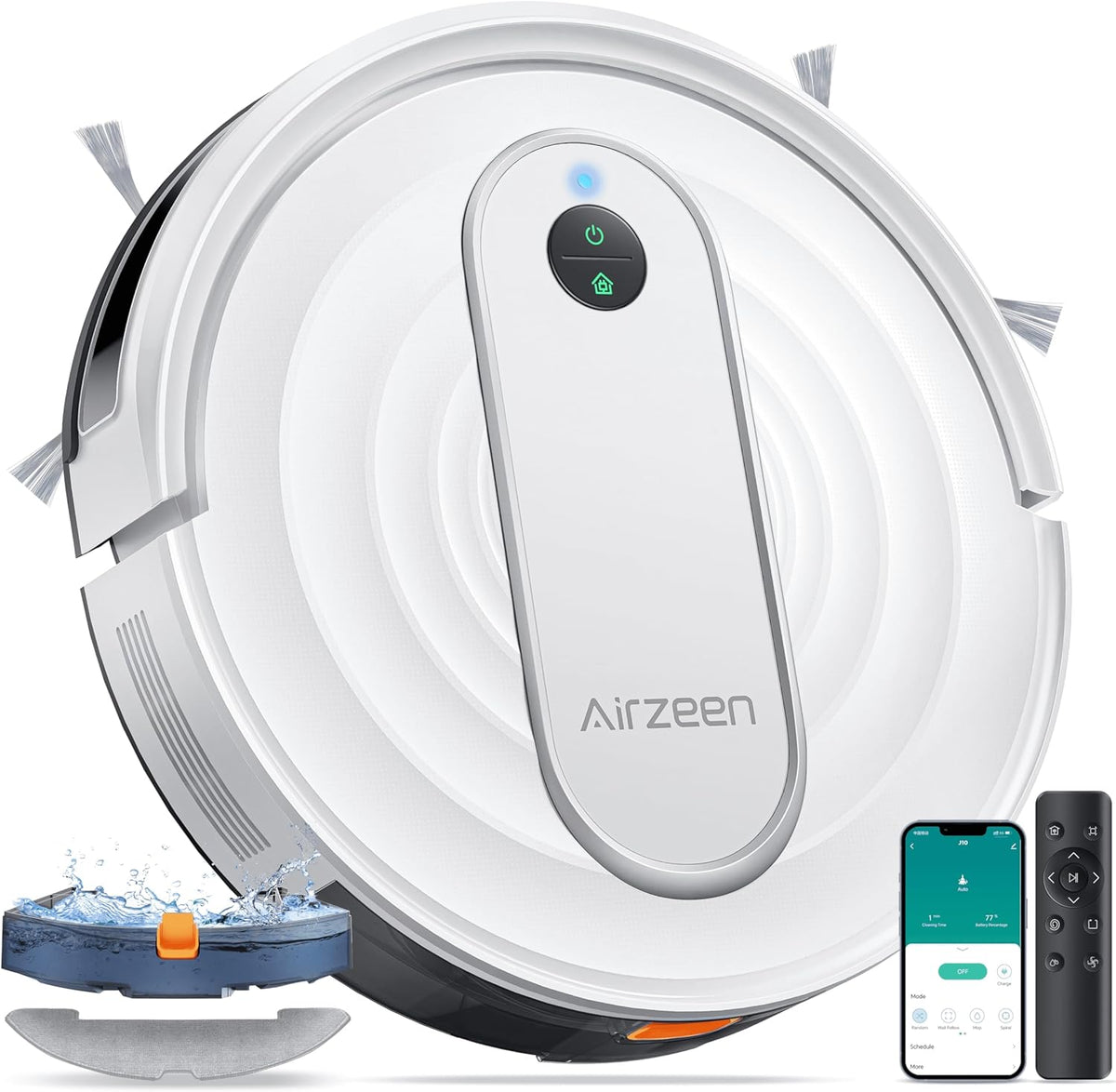 Robot Vacuum - Robot Vacuum and Mop, J10, Perfect for Pet Hair, Carpets, and Hard Floors - PuriLite