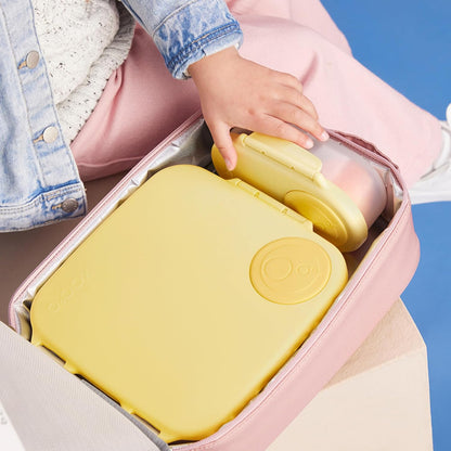 b.box 5-Compartment bento Style Lunch Box for Kids, Toddlers, Childrens, BPA-Free Food Storage Container with Cooler Pack, ON-The-GO Food Box with Handles Included Custom Divider, Lemon Twist - PuriLite