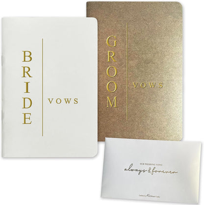 WeddingGiftsWedding Vow Books His and Hers Soft Touch Gold Foil Engraving Vow Books Wedding Essentials Wedding Accessories(TR-HH-Black) - PuriLite