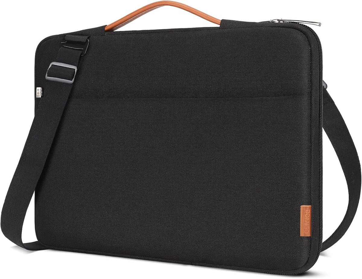 DOMISO 15.6 Inch Laptop Bag Cover Waterproof Shockproof Notebook Sleeve Case Shoulder Bag Protective Cover for 15.6" HP 15/ThinkPad E575/Lenovo IdeaPad S510,Black - PuriLite
