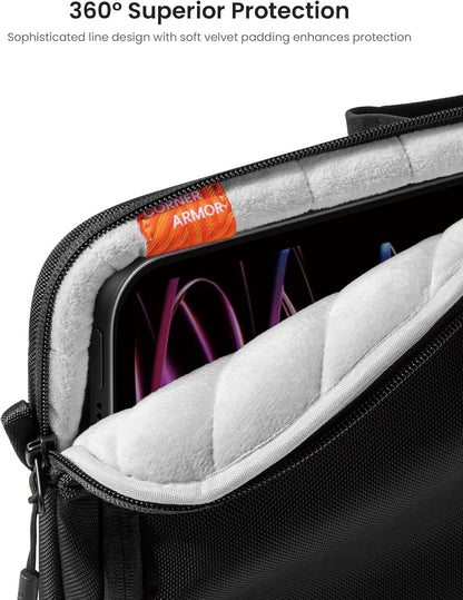 tomtoc 360 Protective Laptop Carrying Case for 16-inch MacBook Pro M4/M3/M2/M1 Pro/Max A3403 A3186 A2991 A2780, Water-resistant Laptop Shoulder Bag fits 15-inch MacBook Air M4 2025, M3/A3114, M2/A2941 - PuriLite