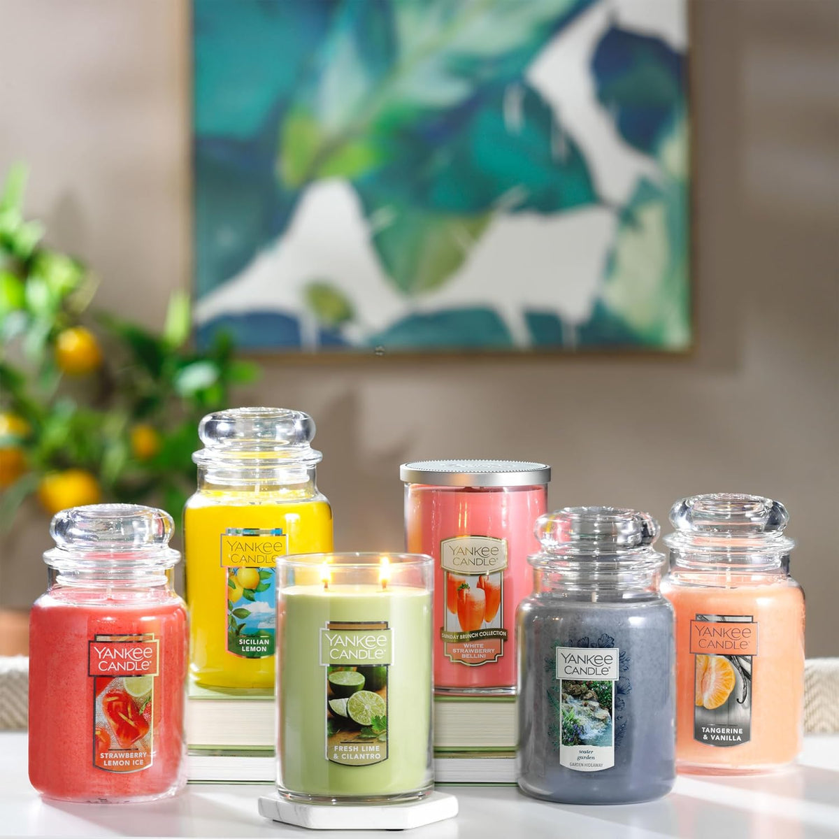 Yankee Candle Scented Candle, Sage & Citrus, Original Large Jar Candle, 110-150 Hours of Burn Time, 22 oz. - PuriLite