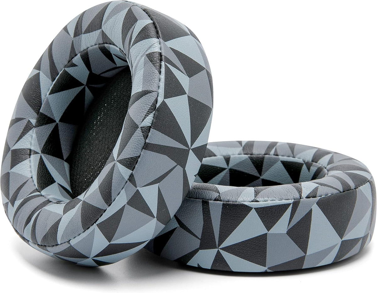 WC Upgraded Replacement Earpads for Corsair Virtuoso RGB Wireless Gaming Headset Made by Wicked Cushions | Improved Durability, Thickness, Softer Leather, and Sound Isolation | (Geo Grey) - PuriLite