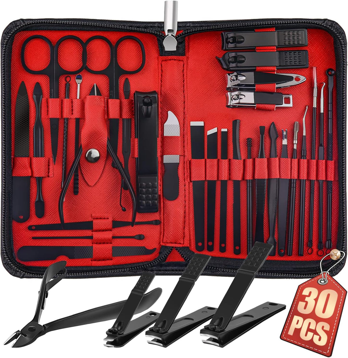 WOAMA Manicure Set 30 in 1 Nail Clipper Set Nail Kit for Women Men Stainless Steel Manicure Kit Professional with Travel Case - PuriLite