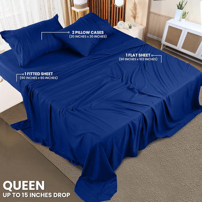 Utopia Bedding Queen Bed Sheet Set - 4 Piece Bedding - Soft Brushed Microfiber Fabric - Shrinkage & Fade Resistant - Easy Care (White) - PuriLite