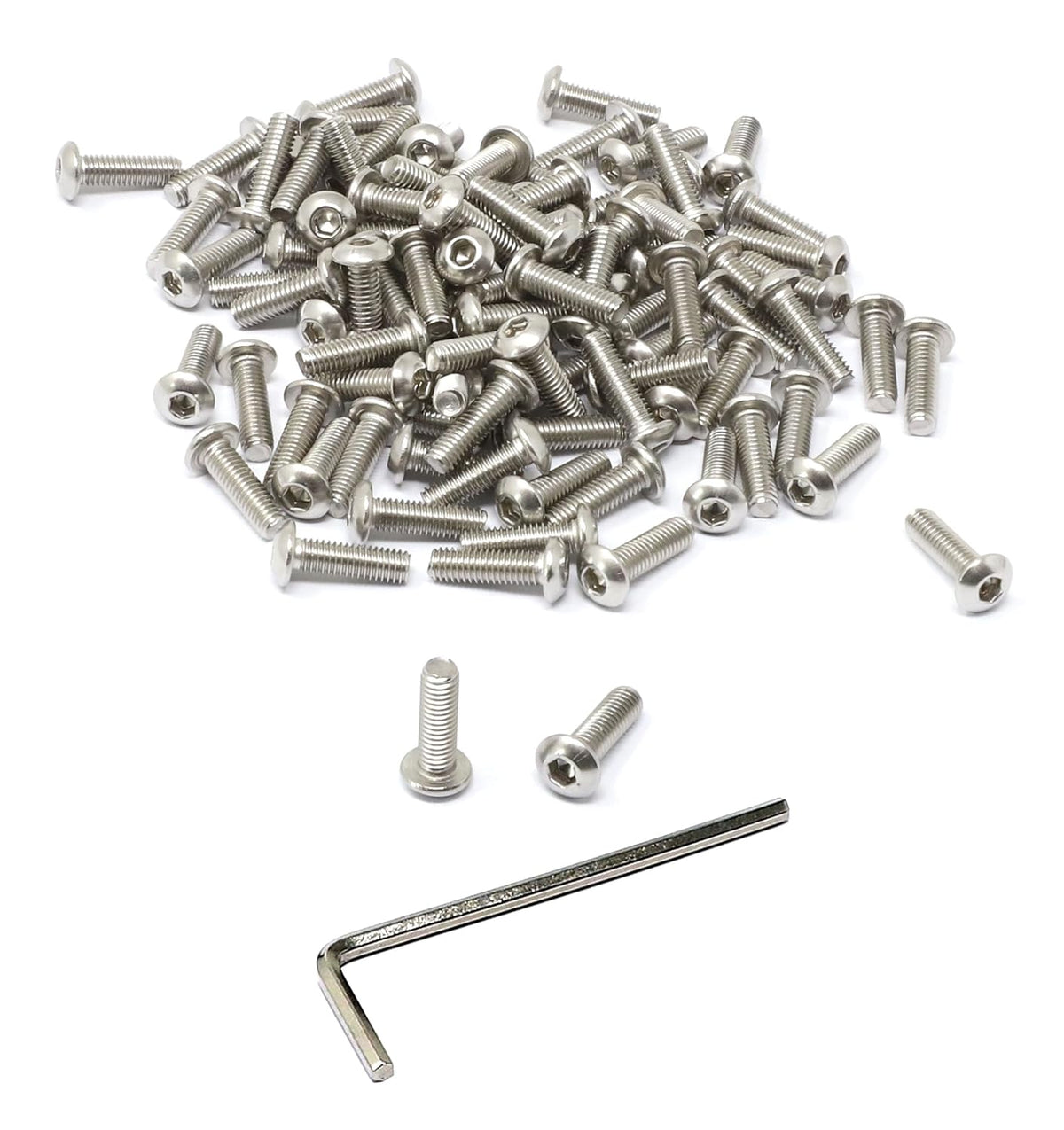 iexcell 50 Pcs M6 x 20mm Thread Pitch 1 mm Stainless Steel 304 Hex Socket Button Head Cap Screws Bolts Kit - PuriLite