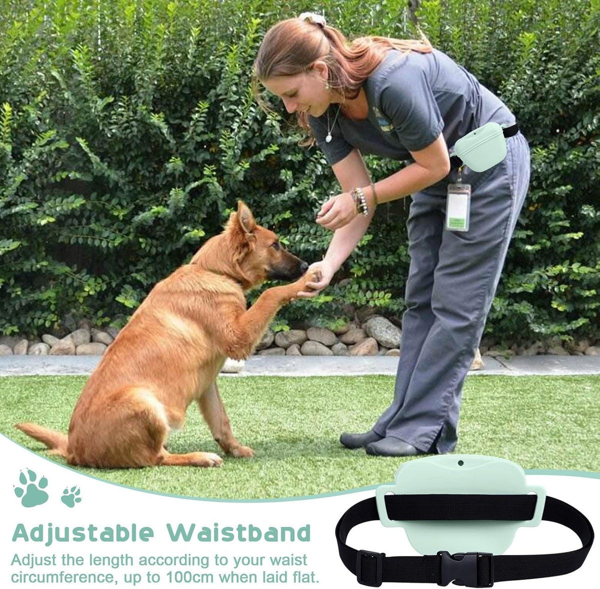 Dog Treat Pouch for Training, Silicone Magnetic Closure Dog Treat Bag Portable Treat Pouch with Belt, Waterproof Small Treat Bag for Dog Training, Dog Walking (Gray) - PuriLite