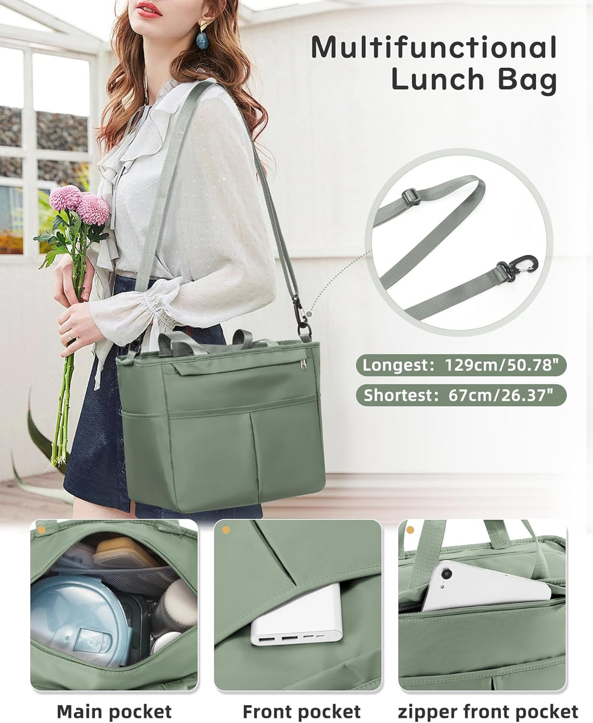 Lunch Bag Insulated Lunch Box Leakproof Lunch Tote Bags for Women Men,Portable Thermal Cooler Bag Lunch Containers with Shoulder Strap for Work, Family, Picnic, School, Outdoor,BBQ C2-Pinkpurple - PuriLite