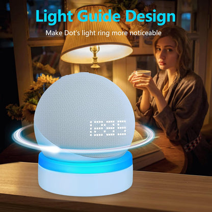 ZUOLACO Table Stand for Echo Dot 5th Generation, Desktop Holder Mount Base for Echo Dot 4th & 5th Gen, Built-in Cable Management and Light Guide, Make Dot More Noticeable, Cloud Blue - PuriLite