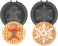 DASH Multimaker Mini System Two 4” Nonstick Removable Waffle Plates (Gingerbread & Snowflake) - 2Pc Plate Pack for Waffle Iron & Griddle, Compatible with Dash MultiMaker Mini System, Nonstick Surface - PuriLite
