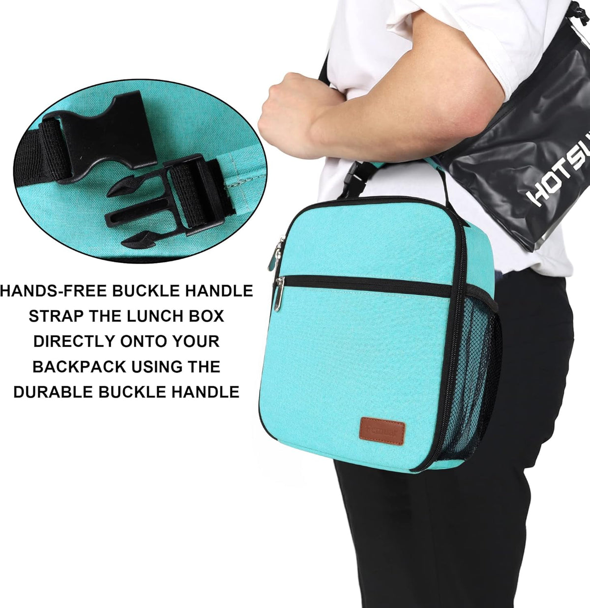 Lunch Box for Men Women Adults Small Lunch Bag for Office Work Picnic - Reusable Portable Lunchbox, Black - PuriLite