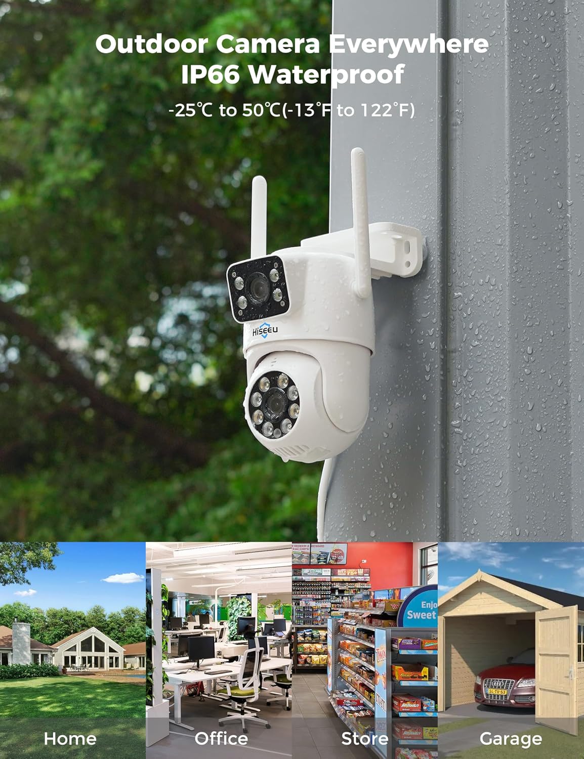 Hiseeu Wireless Security Camera System, 5G & 2.4G WiFi, Outdoor Camera for Home Security, Dual Lens, 360° Pan & Tilt, Auto Tracking, Color Night Vision, 1TB HDD No Subscription, WiFi Pro, Need Plug In - PuriLite
