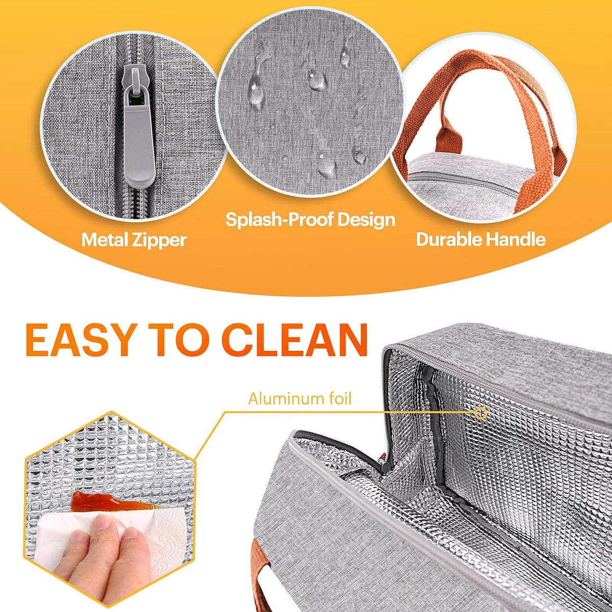 Lunch Bag for Women & Men Adult Insulated Lunch Box, Small Leakproof Cooler Food Lunch Containers Reusable High Capacity Lunch Tote Bags for Work, Travel, Outdoor - PuriLite