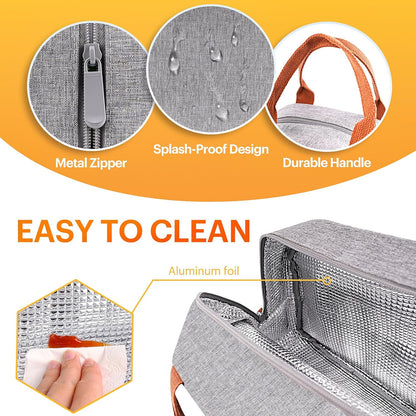 Lunch Bag for Women & Men Adult Insulated Lunch Box, Small Leakproof Cooler Food Lunch Containers Reusable High Capacity Lunch Tote Bags for Work, Travel, Outdoor - PuriLite