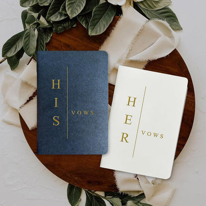 WeddingGiftsWedding Vow Books His and Hers Soft Touch Gold Foil Engraving Vow Books Wedding Essentials Wedding Accessories(TR-HH-Black) - PuriLite