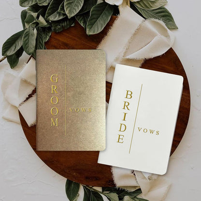 WeddingGiftsWedding Vow Books His and Hers Soft Touch Gold Foil Engraving Vow Books Wedding Essentials Wedding Accessories(TR-HH-Black) - PuriLite