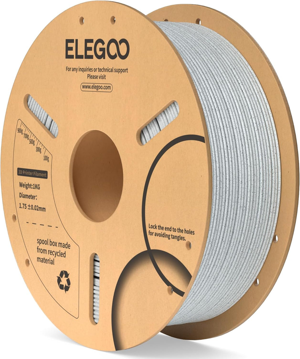 ELEGOO PLA Filament 1.75mm Black 1KG,3D Printer Filament Dimensional Accuracy +/- 0.02mm,1kg Cardboard Spool(2.2lbs) 3D Printing Filament Fits for Most FDM 3D Printers - PuriLite