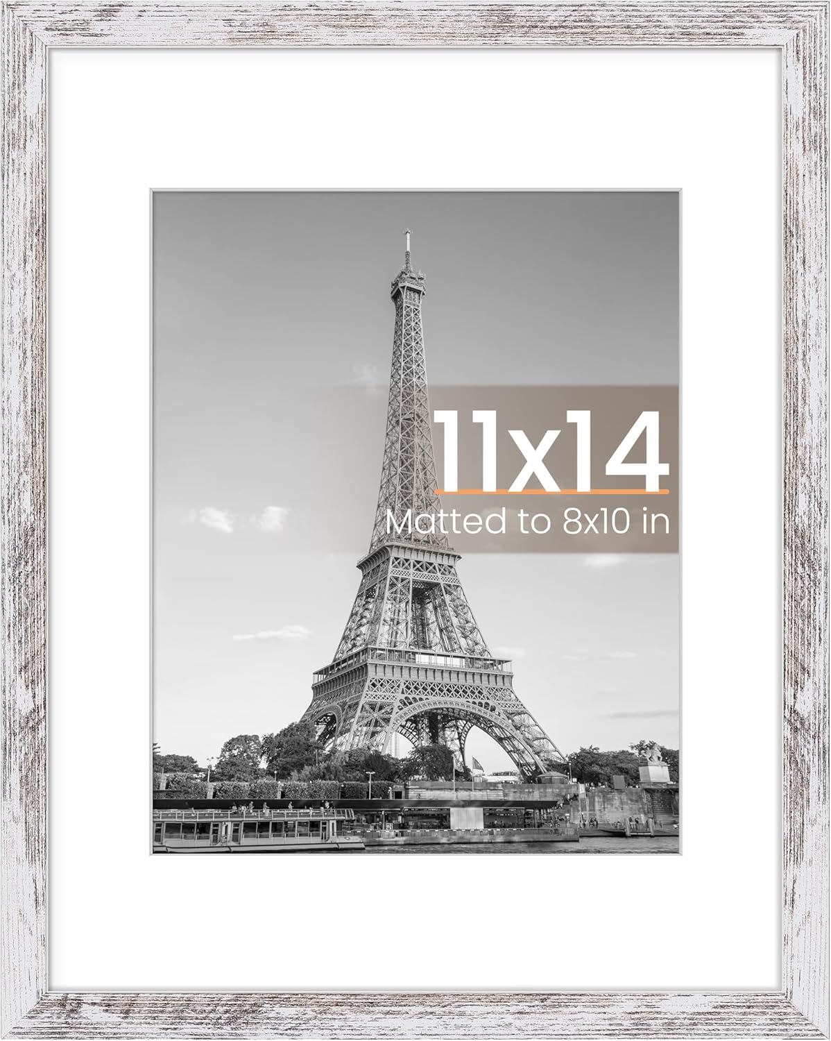 upsimples 11x14 Picture Frame, Display Pictures 8x10 with Mat or 11x14 Without Mat, Wall Hanging Photo Frames, Black - PuriLite