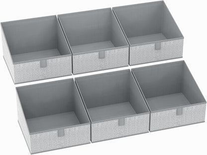DIMJ Closet Storage Bins - 6 Pack Foldable Storage Baskets Box Fabric Storage Cubes Storage Organization Trapezoid Storage Bin (Arrow Grey) - PuriLite