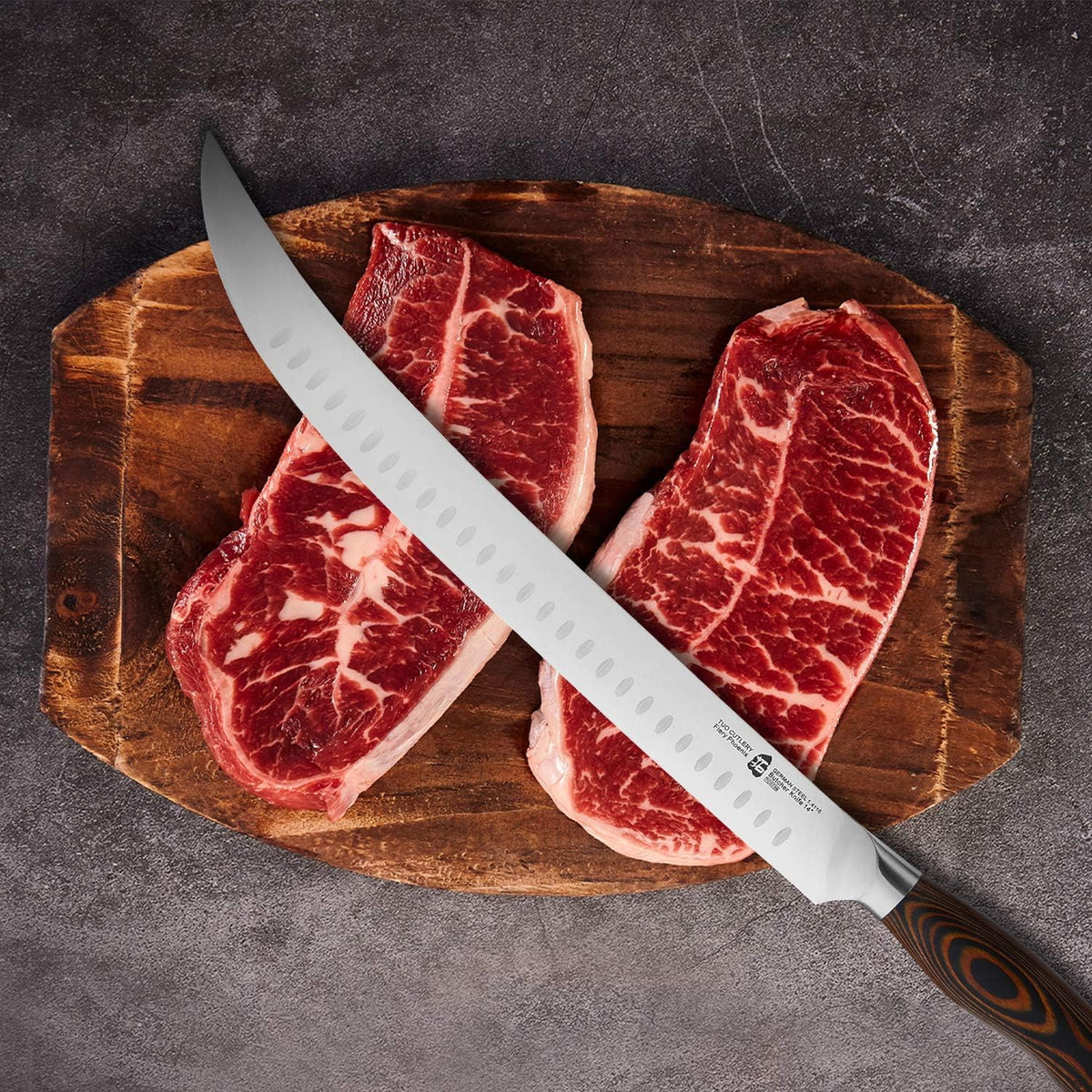 TUO Boning Knife - Razor Sharp Fillet Knife - High Carbon German Stainless Steel Kitchen Cutlery - Pakkawood Handle - Luxurious Gift Box Included - 7 inch - Fiery Phoenix Series - PuriLite