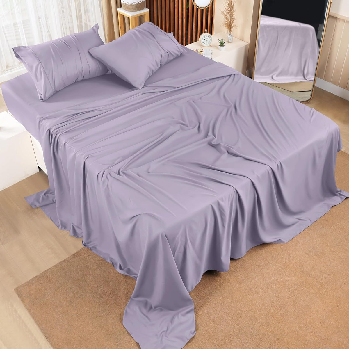 Utopia Bedding Queen Bed Sheet Set - 4 Piece Bedding - Soft Brushed Microfiber Fabric - Shrinkage & Fade Resistant - Easy Care (White) - PuriLite