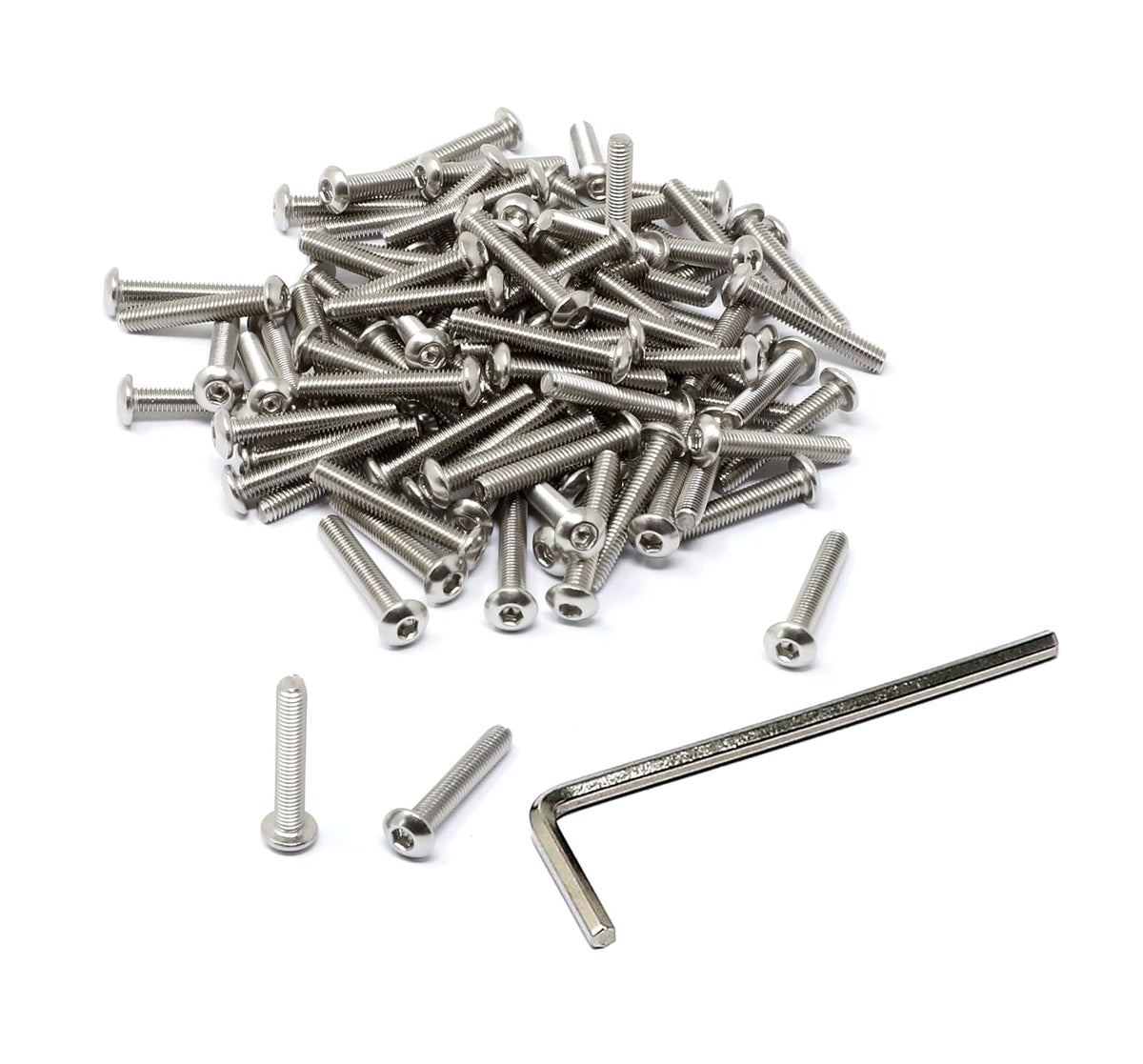 iexcell 50 Pcs M6 x 20mm Thread Pitch 1 mm Stainless Steel 304 Hex Socket Button Head Cap Screws Bolts Kit - PuriLite