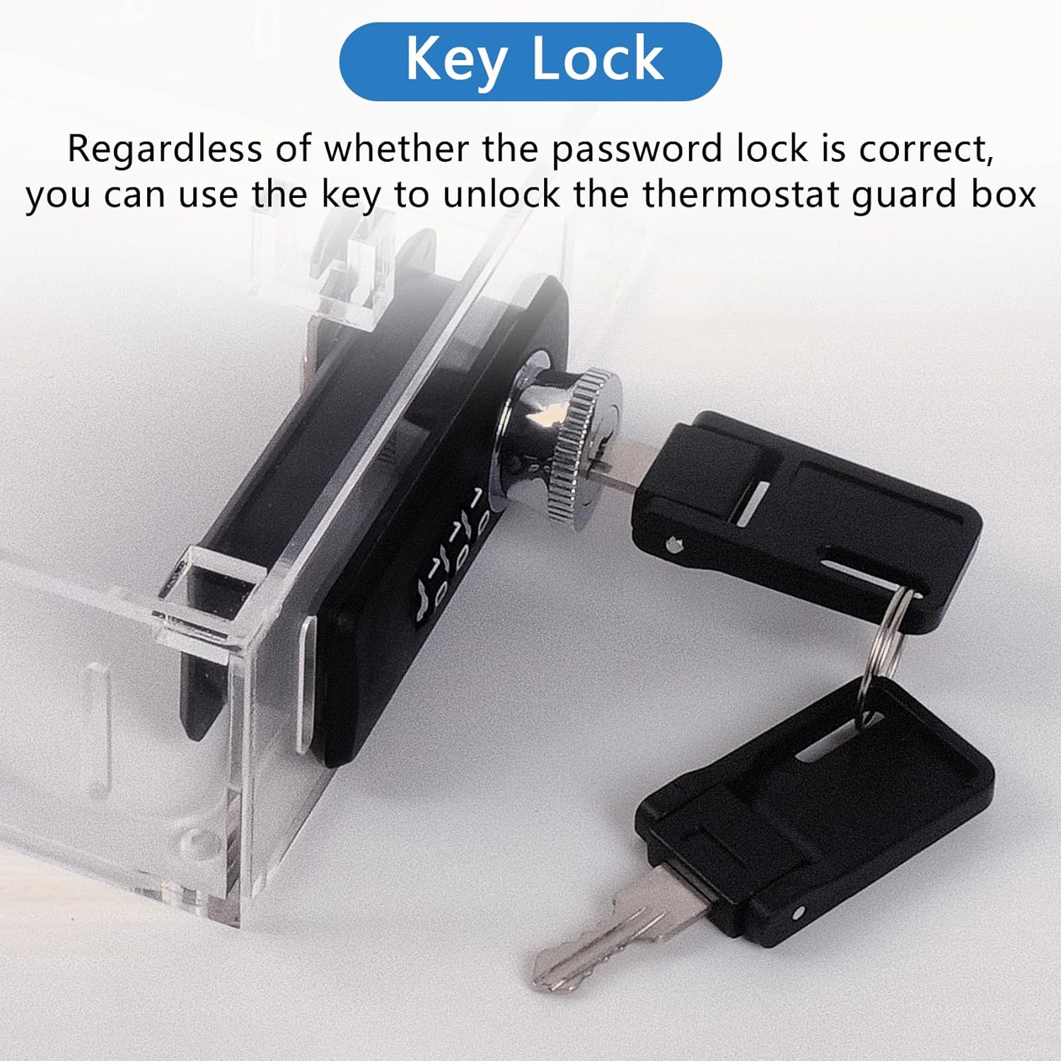 ClarityCraze Universal Thermostat Lock Box, Clear Guard, AC Control, Fits Thermostats Up to 6.88" H x 4.25" W or Smaller - PuriLite