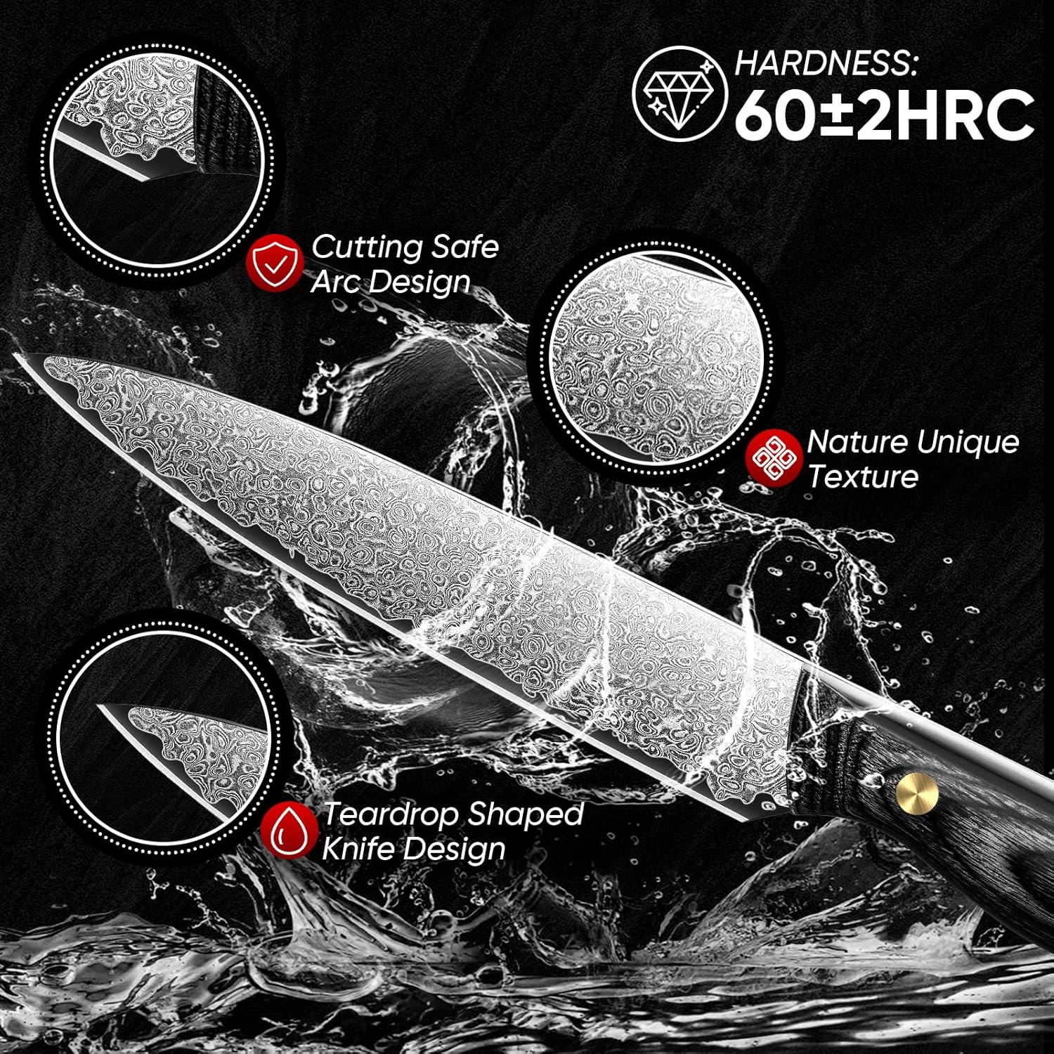 Purple Dragon Damascus Fish Fillet Knife - 7 inch Flexible Boning Knife with VG10 Core, Kitchen Slicing Knife with Full Tang Handle, Birthday Dad Mom Gift - PuriLite