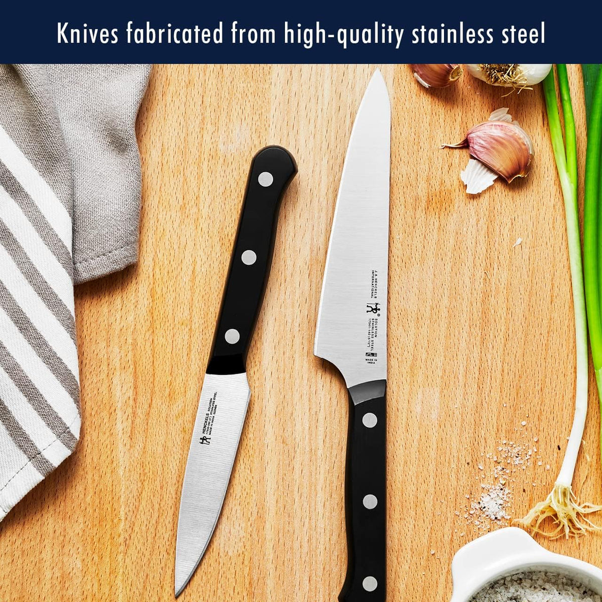 HENCKELS Solution Razor-Sharp 16-pc Self Sharpening Knife Block Set, Chef Knife, Bread Knife, Steak Knife, German Engineered Informed by 100+ Years of Mastery - PuriLite