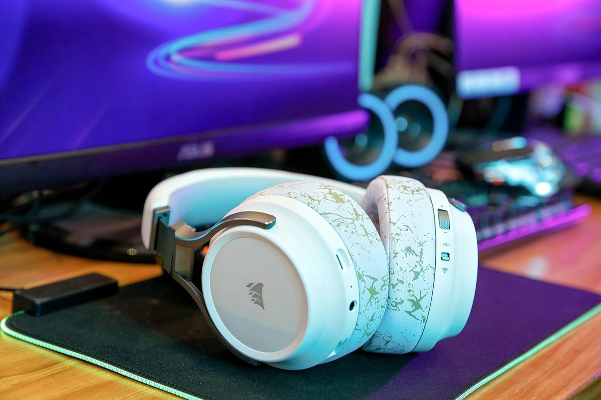WC Upgraded Replacement Earpads for Corsair Virtuoso RGB Wireless Gaming Headset Made by Wicked Cushions | Improved Durability, Thickness, Softer Leather, and Sound Isolation | (Geo Grey) - PuriLite