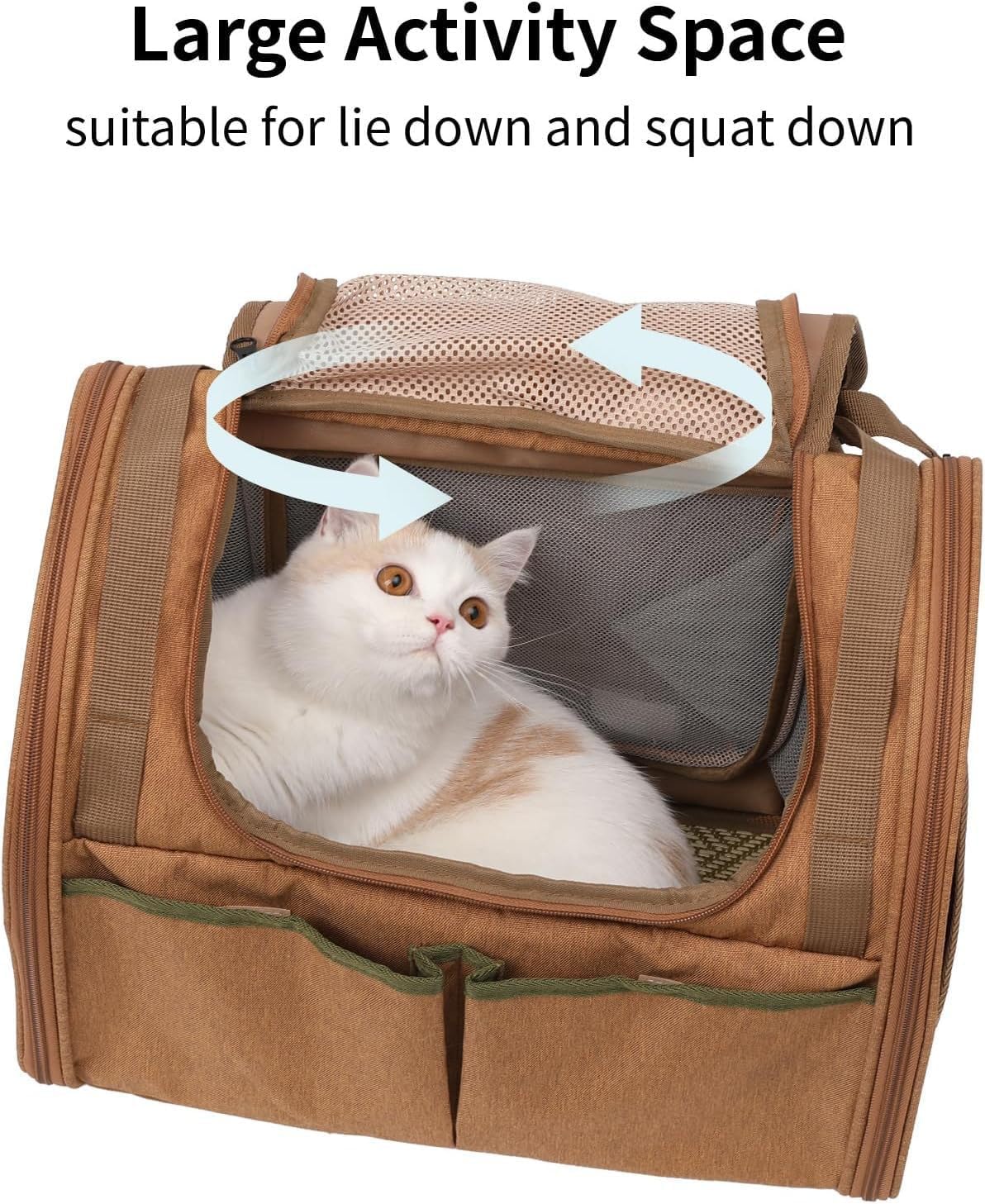 Large Cat Backpack Carrier Expandable Pet Carrier Backpack for Small Dogs Medium Cats Fit Up to 9 KG(20LB), Foldable Puppy Backpack for Travel, Hiking, - PuriLite
