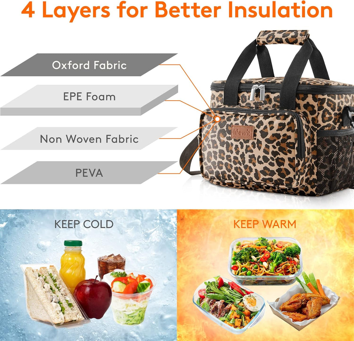 Lifewit Large Lunch Bag for Adults, 24-Can 15L Insulated Lunch Box Leakproof Soft Cooler Cooling Tote for Men Women, Waterproof Reusable Cooler Bags for Work Office Outdoor Picnic Camping, Black - PuriLite