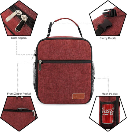 Lunch Box for Men Women Adults Small Lunch Bag for Office Work Picnic - Reusable Portable Lunchbox, Black - PuriLite