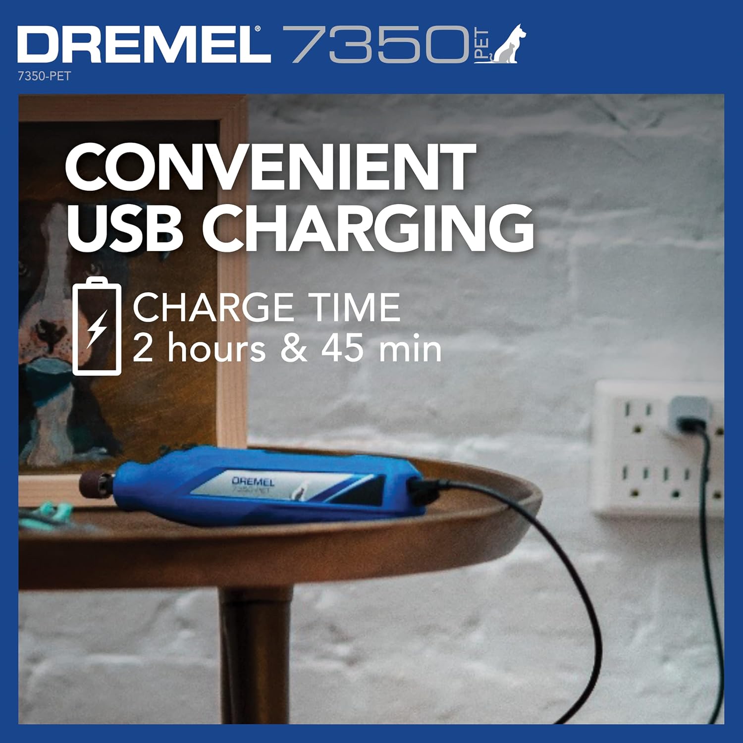 Dremel 7350-PET 4V Pet & Dog Nail Grinder, Easy-to-Use & Safe Nail Trimmer, Professional Pet Grooming Kit - Works on Large, Medium, Small Dogs & Cats - PuriLite