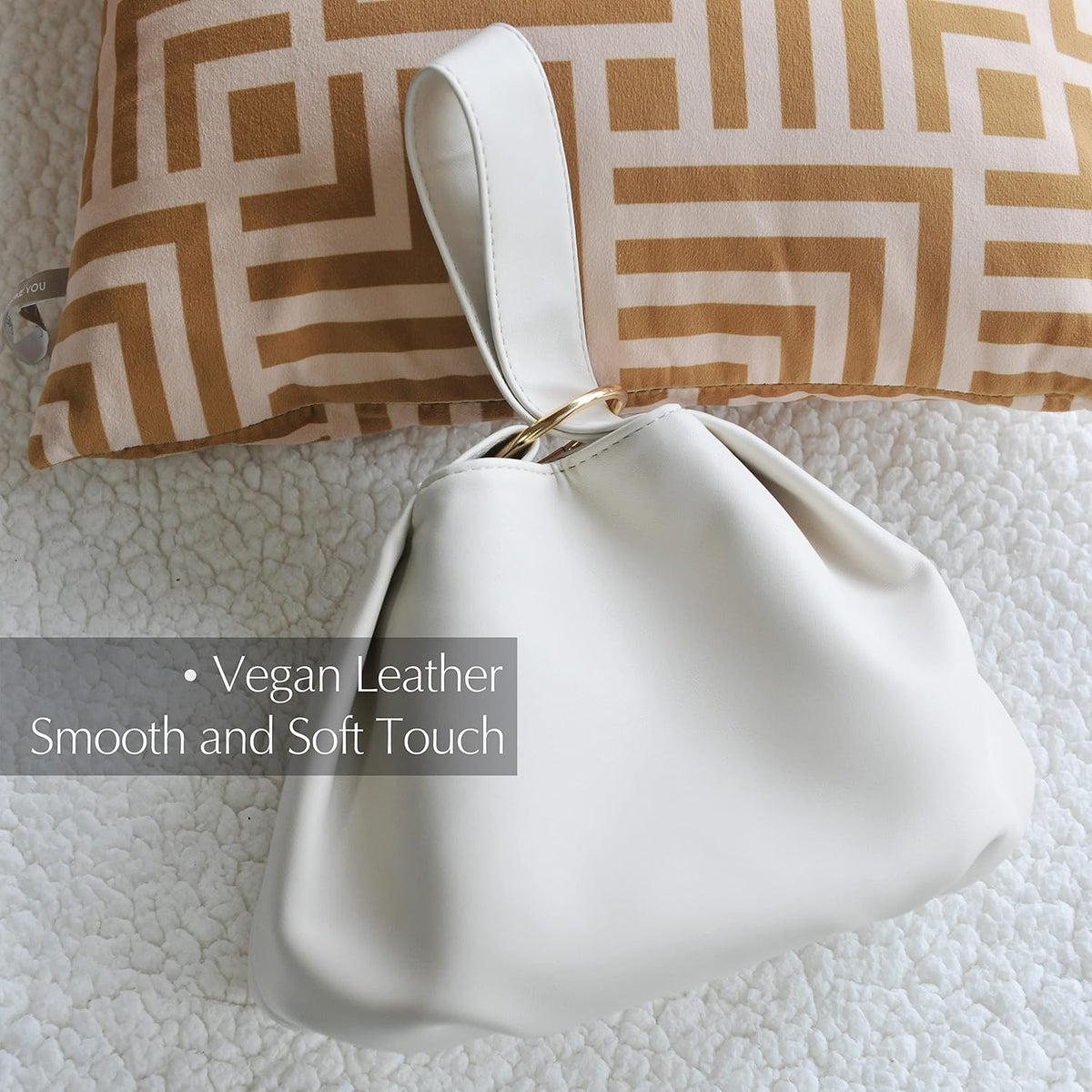Women's Clutch Soft Vegan Leather Hobo Top Handle Bag Small Tote Purse - PuriLite
