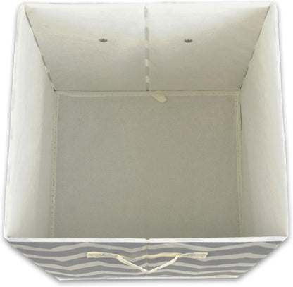 DII Foldable Fabric Storage Containers for Nurseries, Offices, Closets, Home Decor, Cube Organizers & Everyday Storage Needs, (Large - 11 x 11 x 11) Scroll Nautical Blue - Set of 2 - PuriLite