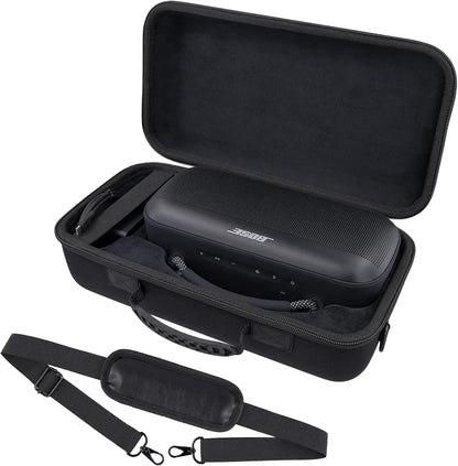Bose SoundLink Max Portable Speaker Hard Protective Case, Portable Travel Case with Shoulder Strap and Handle (Black Case) - co2CREA - PuriLite