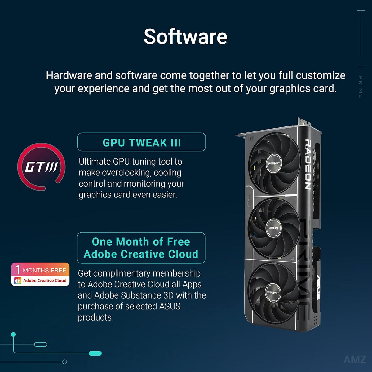 ASUS Prime Radeon™ RX 9060 XT 16GB GDDR6 OC Edition Graphics Card (PCIe 5.0, HDMI/DP 2.1, 2.5-Slot Design, axial-tech Fans, Dual Ball Fan Bearings, Dual BIOS, ASUS GPU Guard) - PuriLite