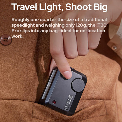 GODOX IT30Pro TTL Mini Camera Flash Light,Full-Color Touchscreen,2.4GHz X System,Built-in Diffuser and Battery (for Canon) - PuriLite