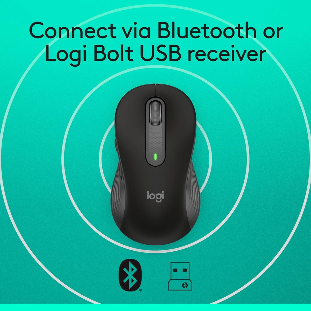 Logitech Signature M650 L Full Size Wireless Mouse - For Large Sized Hands, 2-Year Battery, Silent Clicks, Customizable Side Buttons, Bluetooth, for PC/Mac/Multi-Device/Chromebook - Black - PuriLite