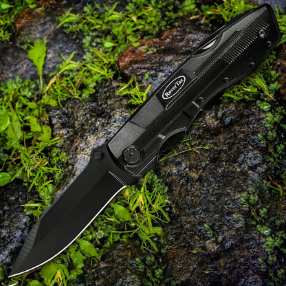 RoverTac Pocket Knife Tactical Folding Knife Multi Tool Survival Camping Knife, Multitool Knife Pliers Bottle & Can Opener 9-Pack Screwdrivers Liner Lock Nylon Sheath, Pocket Knife for Camping Hiking - PuriLite